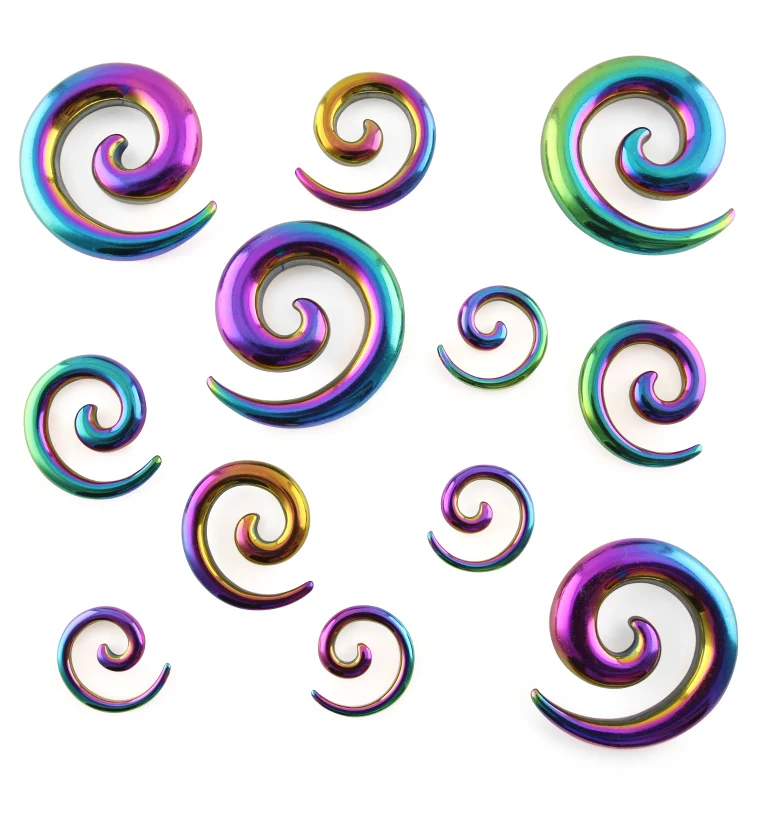 Rainbow PVD Steel Spirals - Mrs Treak