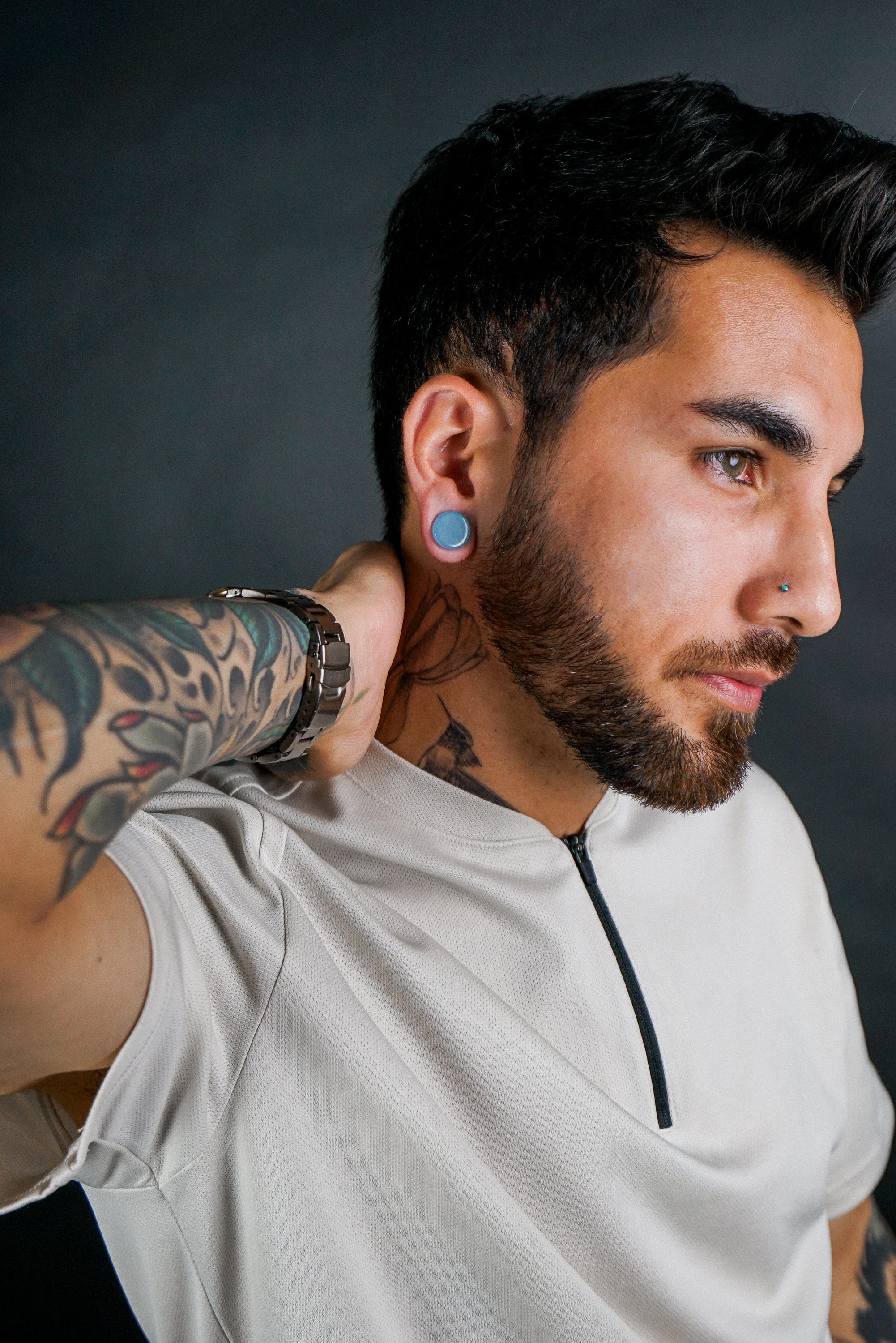 Sky Blue Glass Double Flare Plugs - Mrs Treak