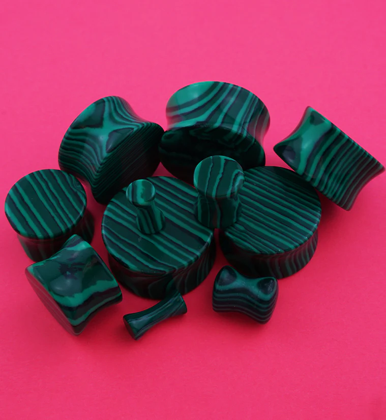 Synthetic Malachite Stone Plugs - Mrs Treak