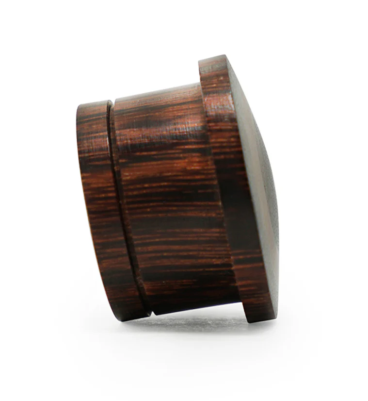 Single Flare Dark Tamarind Wood Plugs with Saba Inlay - Mrs Treak