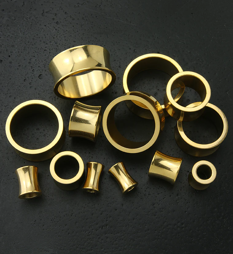 Gold PVD Stainless Steel Saddle Tunnels - Mrs Treak