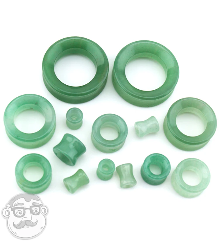 Aventurine Stone Double Flare Tunnels - Mrs Treak