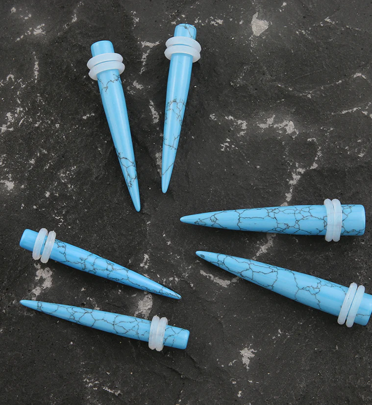 Howlite Turquoise Stone Taper - Mrs Treak