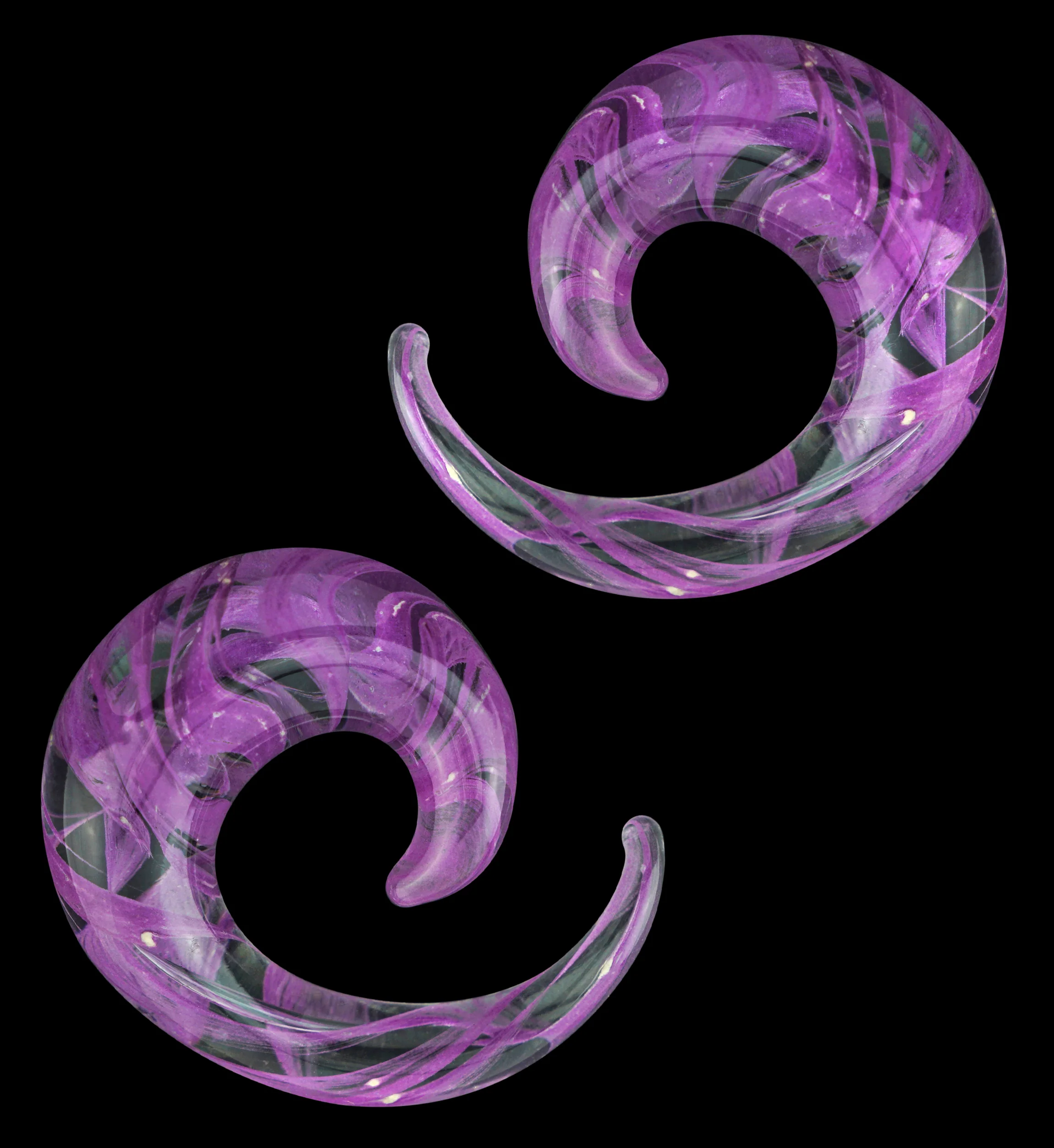 Purple Swirl Glass Spirals - Mrs Treak
