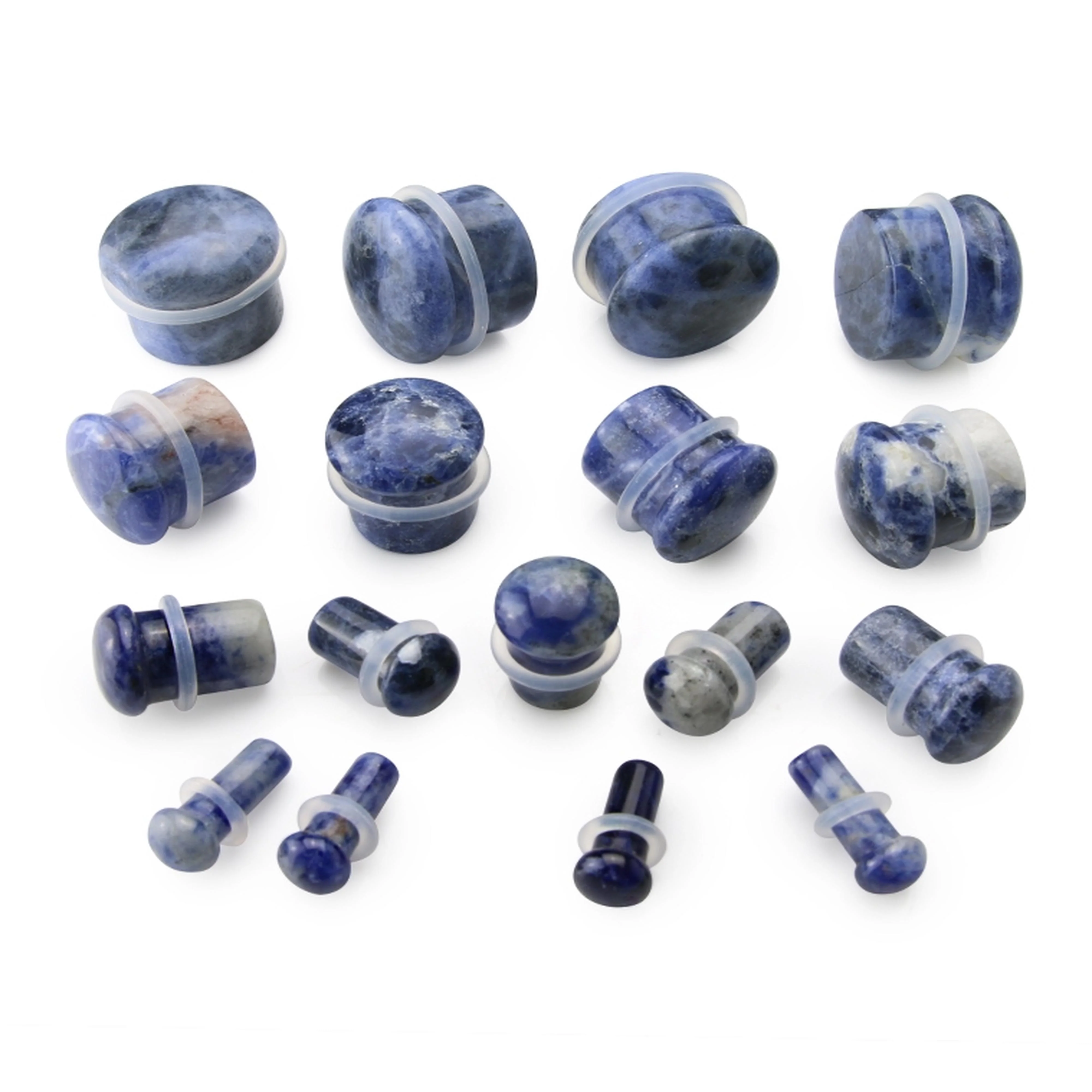 Sodalite Stone Plugs - Single Flare - Mrs Treak