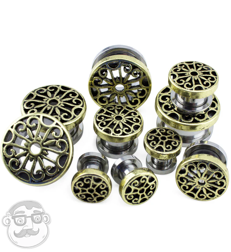 Tangled Heart Top Stainless Steel Tunnel Plugs - Mrs Treak
