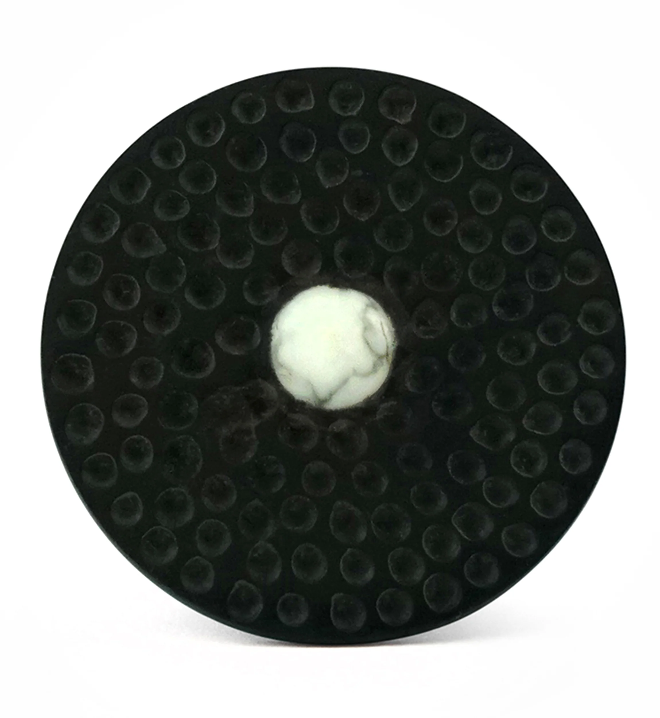 Hammered White Howlite Stone Areng Wood Mayan Flare Plugs - Mrs Treak