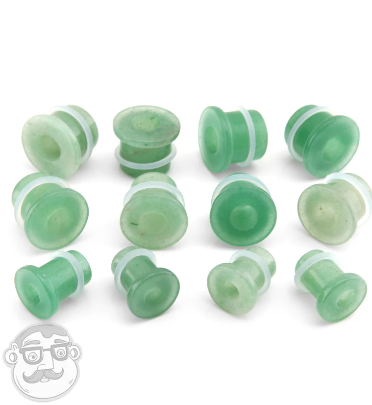 Aventurine Stone Single Flare Tophat Tunnels - Mrs Treak