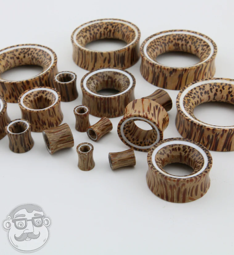 Coconut Wooden Tunnels with White Resin Inlay - Mrs Treak