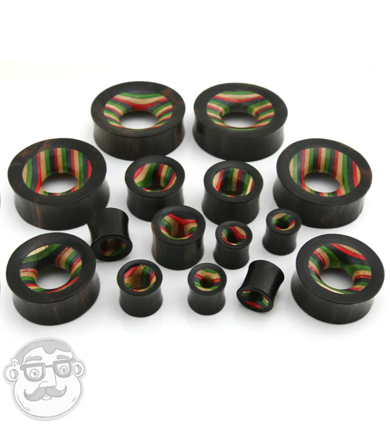 Rasta Stripe Skateboard Concave Tunnel Plugs - Mrs Treak