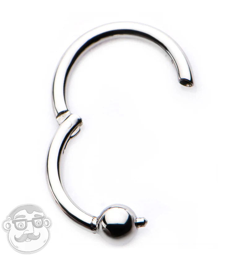 Black PVD Hinged Segment Captive Ring - Mrs Treak