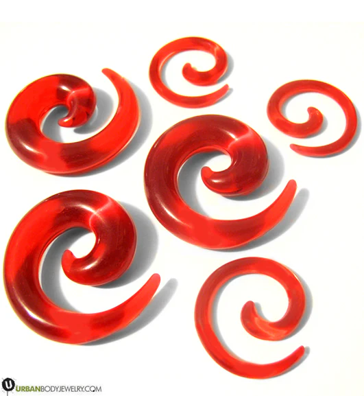 Acrylic UV Red Spirals - Mrs Treak