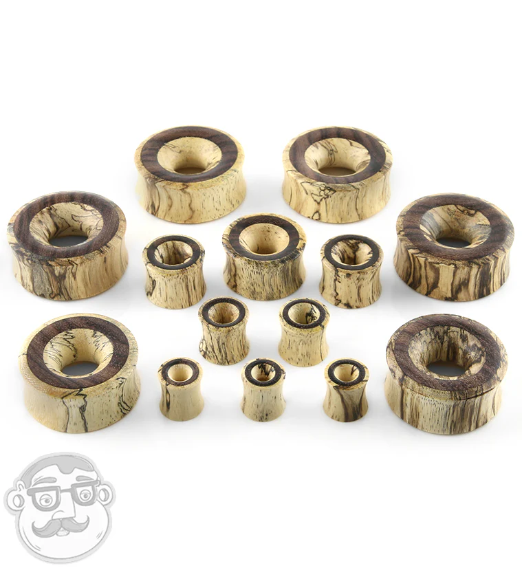 Tamarind Wood Tunnel Plugs With Sono Wood Inlay - Mrs Treak