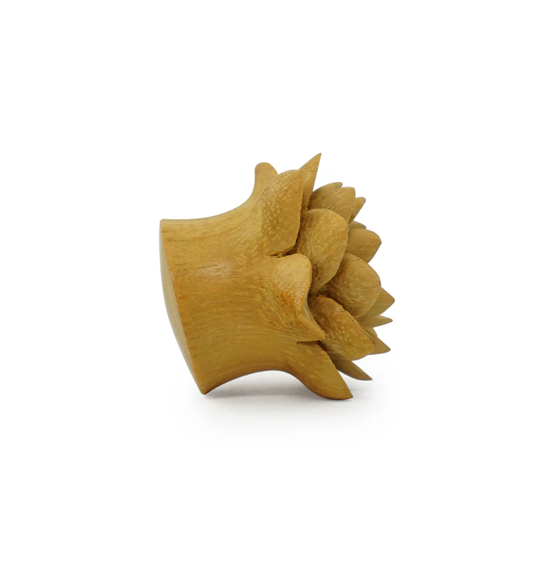 Jackfruit Wood Carved Camellia Flower Plugs - Mrs Treak