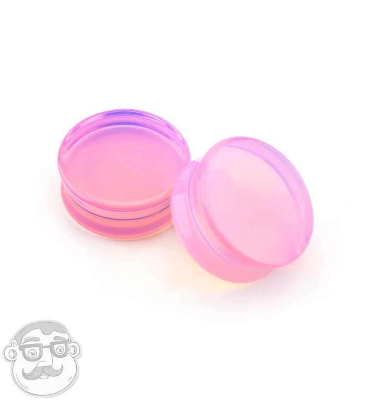 Pink Opalite Glass Plugs - Mrs Treak