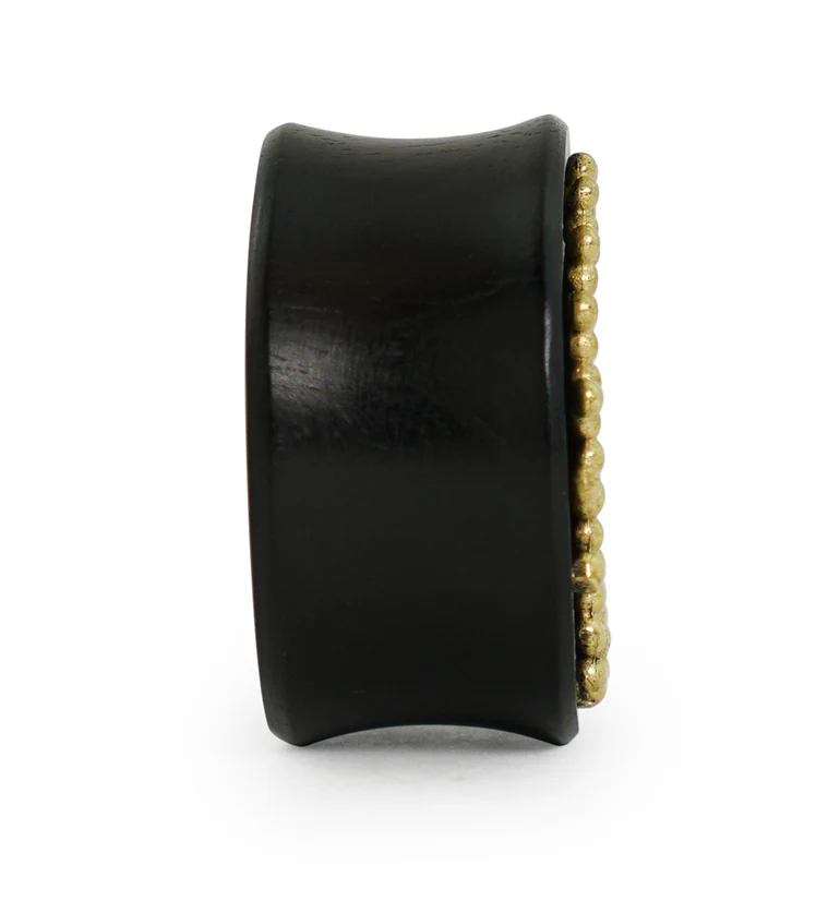 Doily Brass Inlay Areng Wood Plugs - Mrs Treak