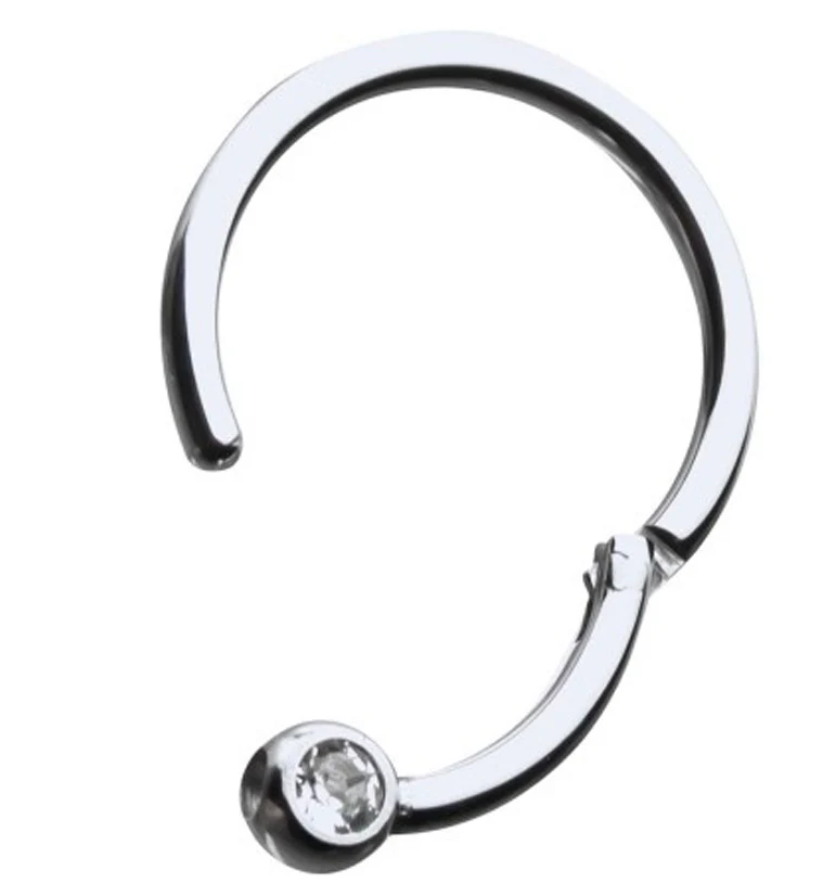 Titanium CZ Hinged Segment Captive Ring - Mrs Treak