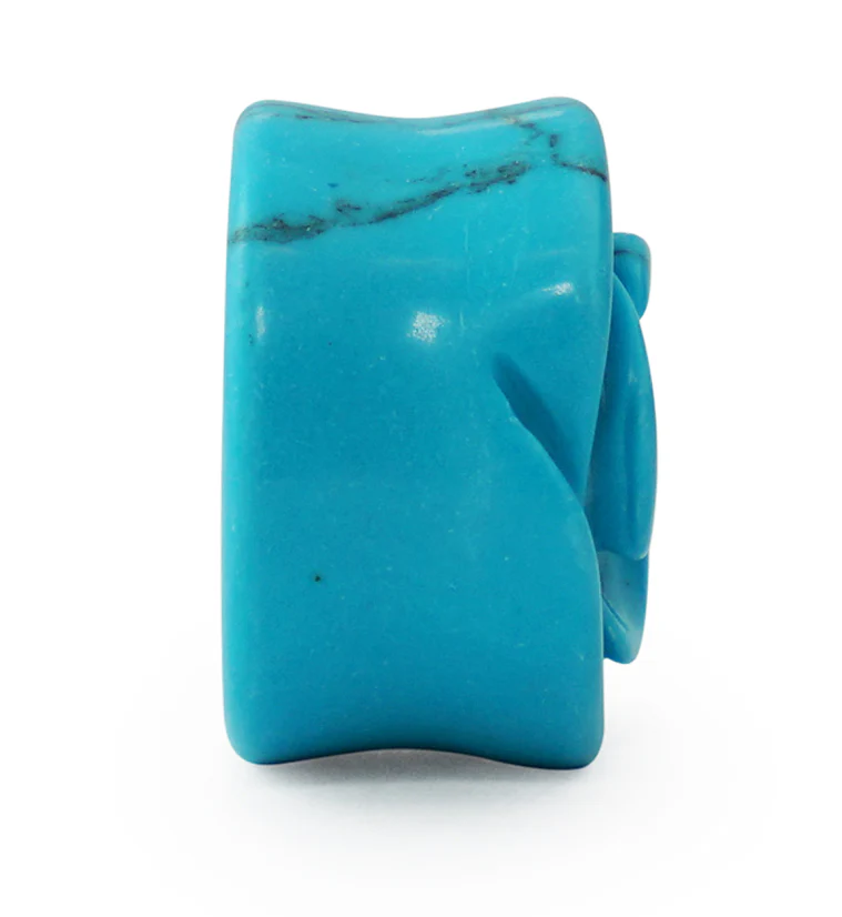 Howlite Turquoise Stone Rosebud Plugs - Mrs Treak