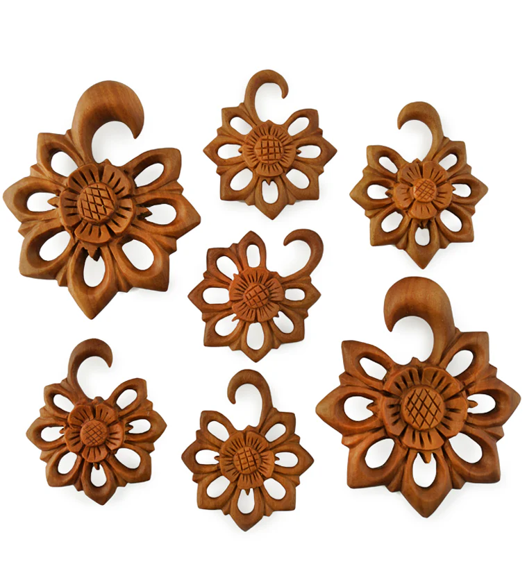 Saba Wood Blooming Flower Hanger Plugs - Mrs Treak