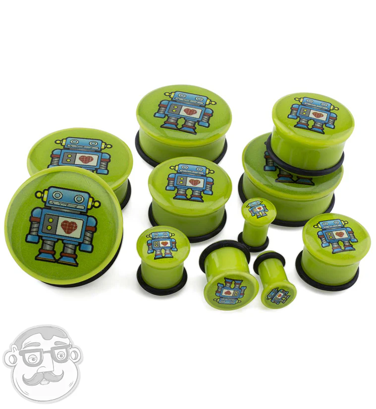 Green Robot Plugs - Mrs Treak
