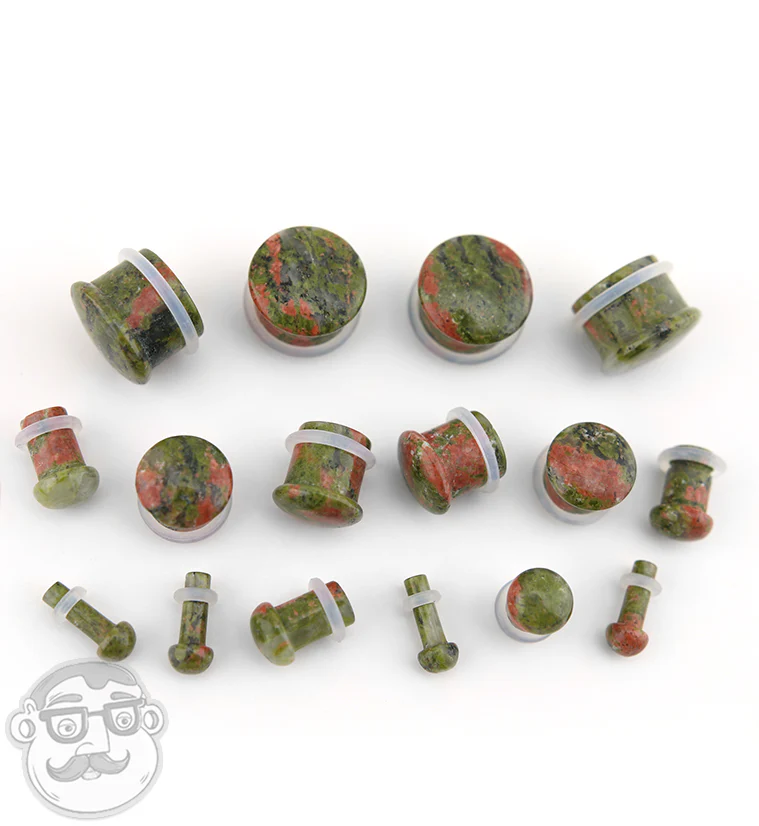 Unakite Stone Plugs - Single Flare - Mrs Treak