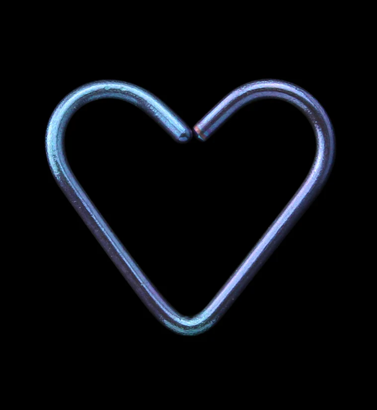 Blurple Anodized Heart Seamless Titanium Hoop Ring - Mrs Treak
