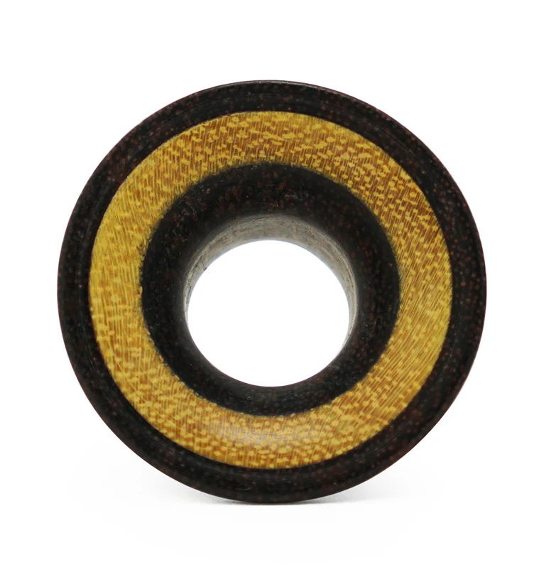 Single Flare Dark Tamarind Wood Tunnels with Jackfruit Inlay - Mrs Treak