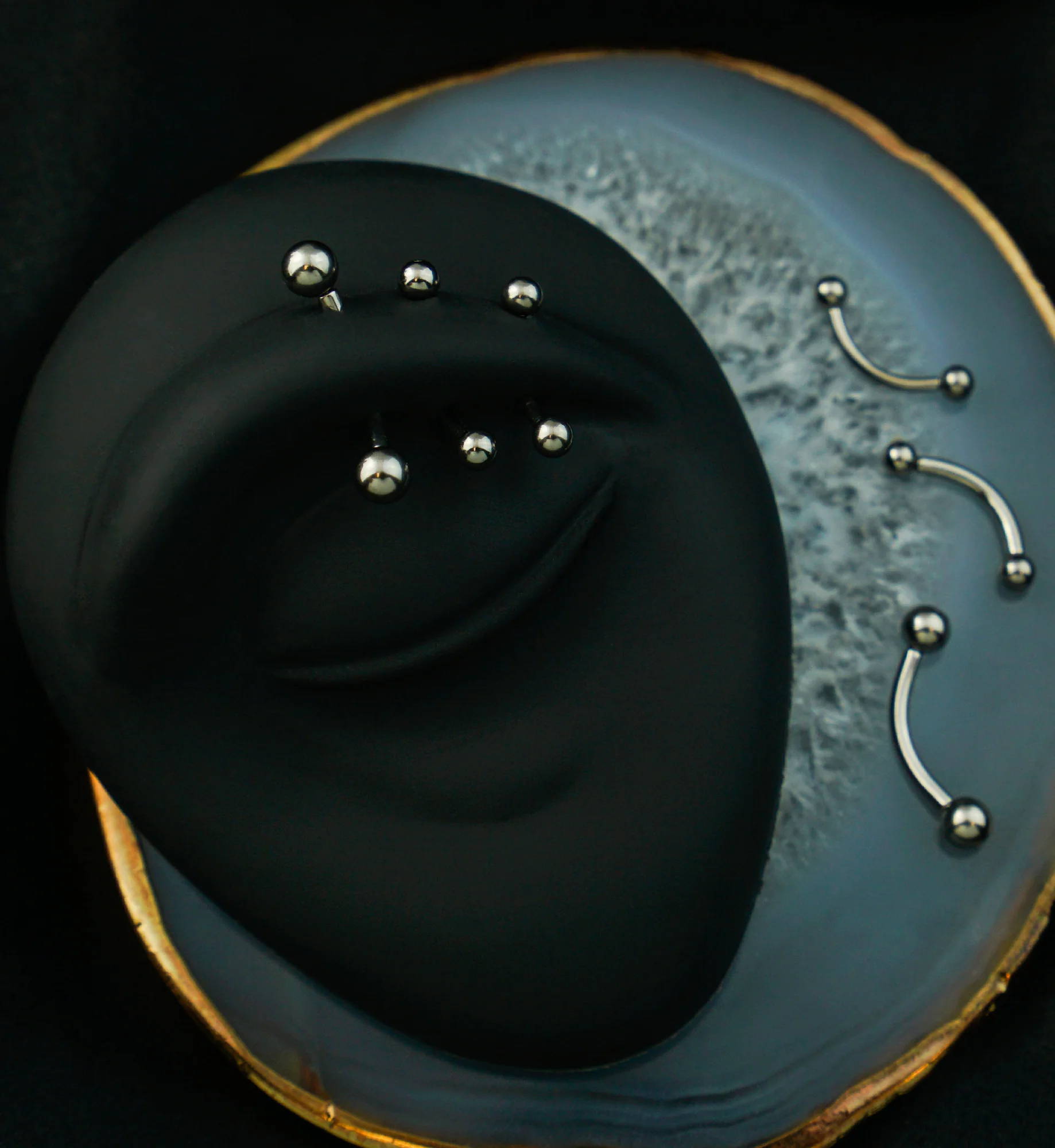 Ball End Titanium Threadless Curved Barbell - Mrs Treak