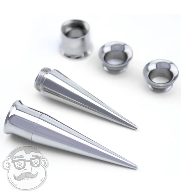 Stainless Steel Taper & Tunnel Ear Stretching Kit (6 Pieces) - Mrs Treak