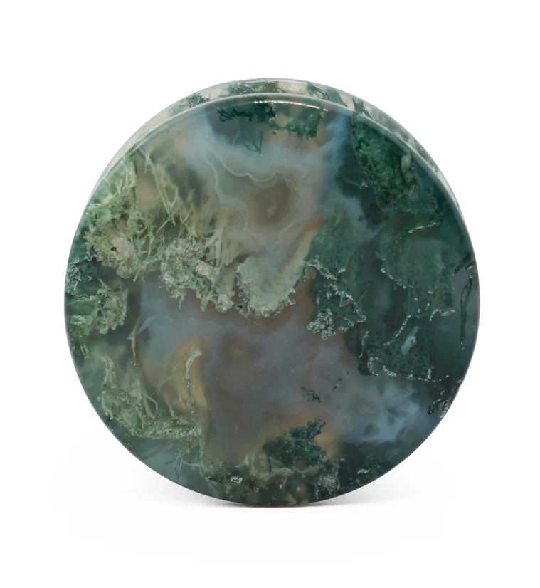 Moss Agate Stone Plugs - Mrs Treak