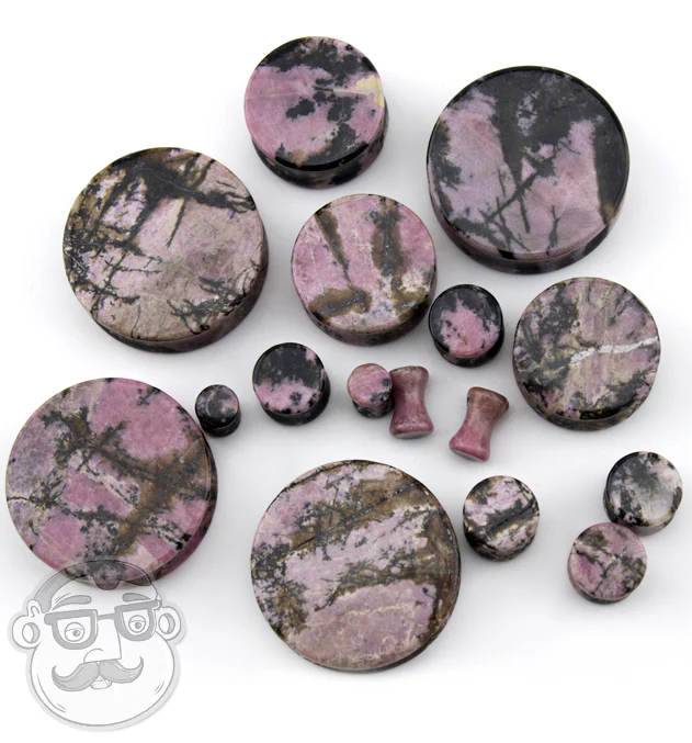Rhodonite Stone Plugs - Mrs Treak