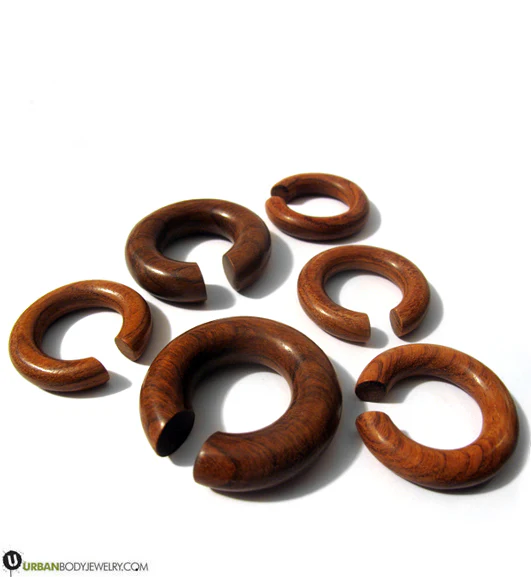 Saba Wood Hoop Plugs - Mrs Treak