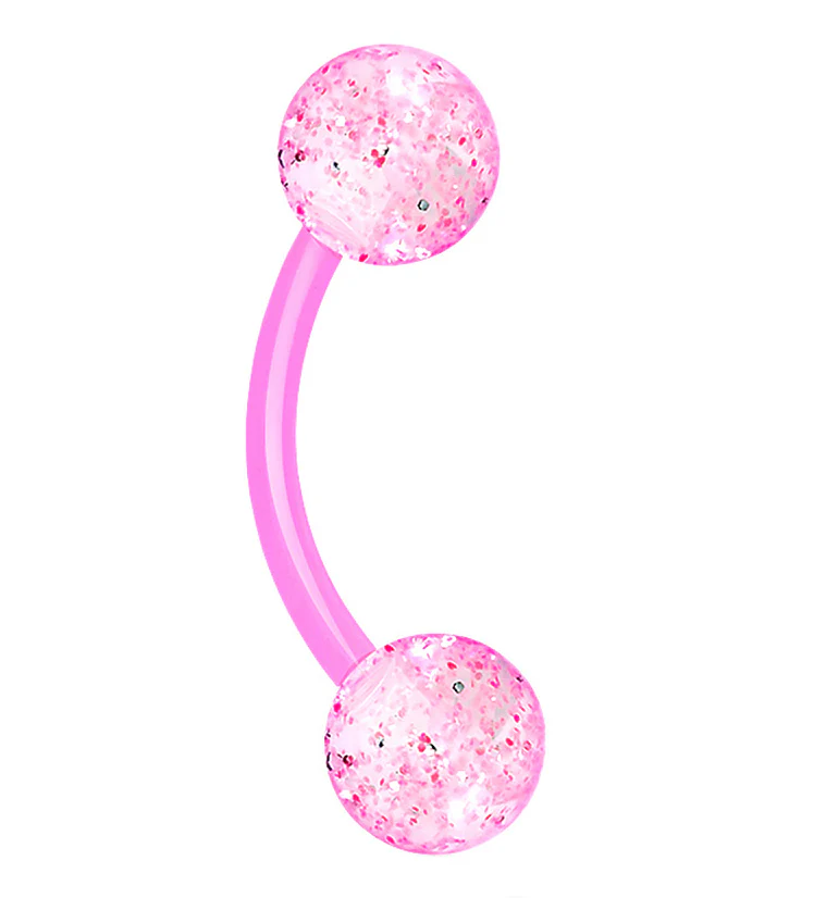 Glitter Color Curved Barbell - Mrs Treak