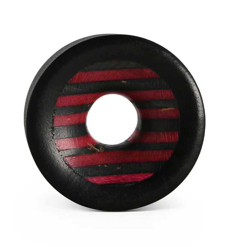 Black & Pink Wood Skateboard Concave Tunnel Plugs - Mrs Treak