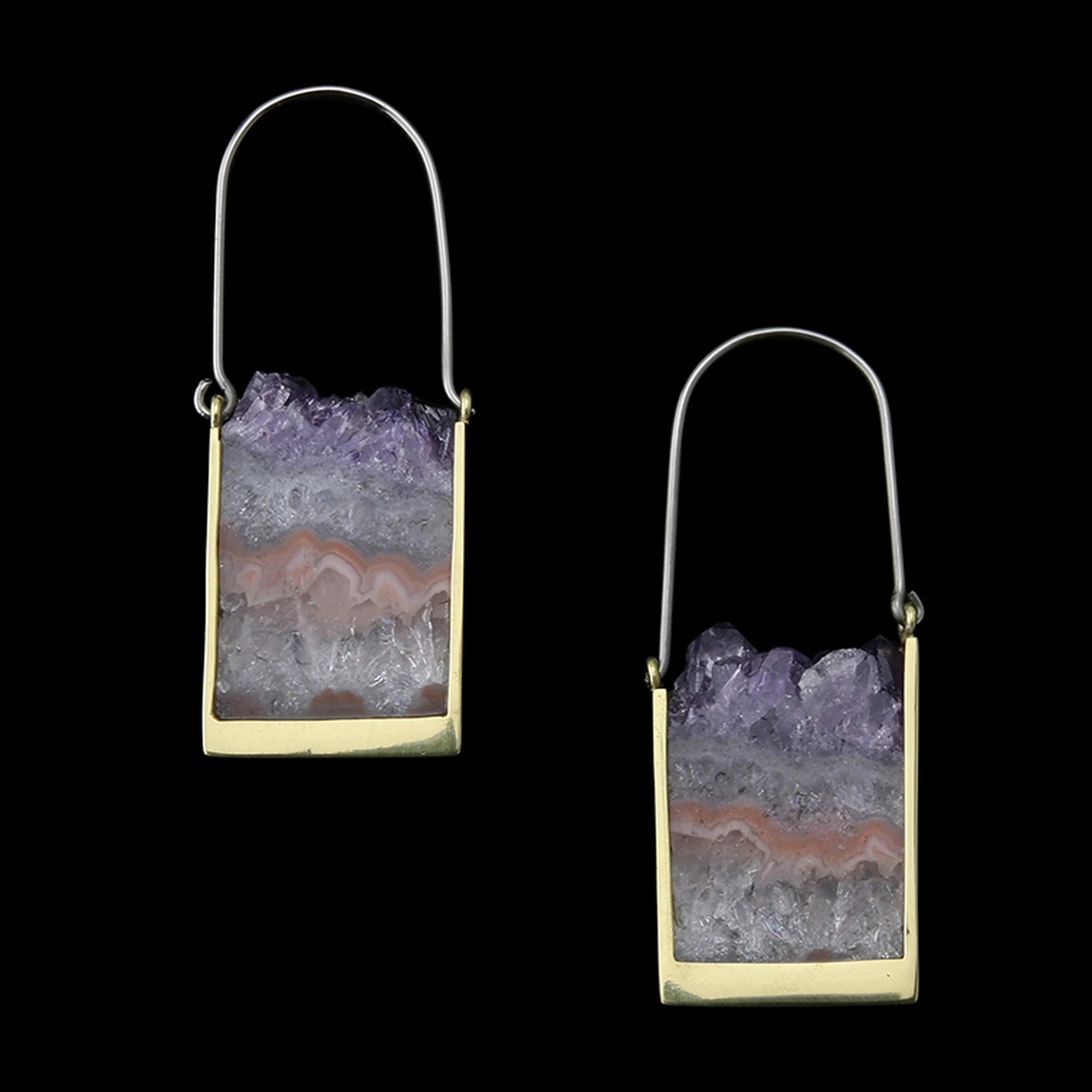 Tower Amethyst Titanium Earrings - Mrs Treak