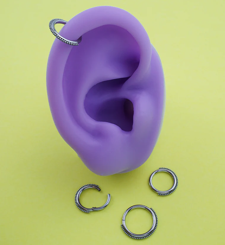 Mini Bead Stainless Steel Hinged Segment Ring - Mrs Treak