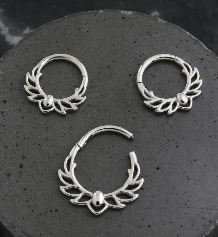 Wingspan Stainless Steel Hinged Segment Ring - Mrs Treak