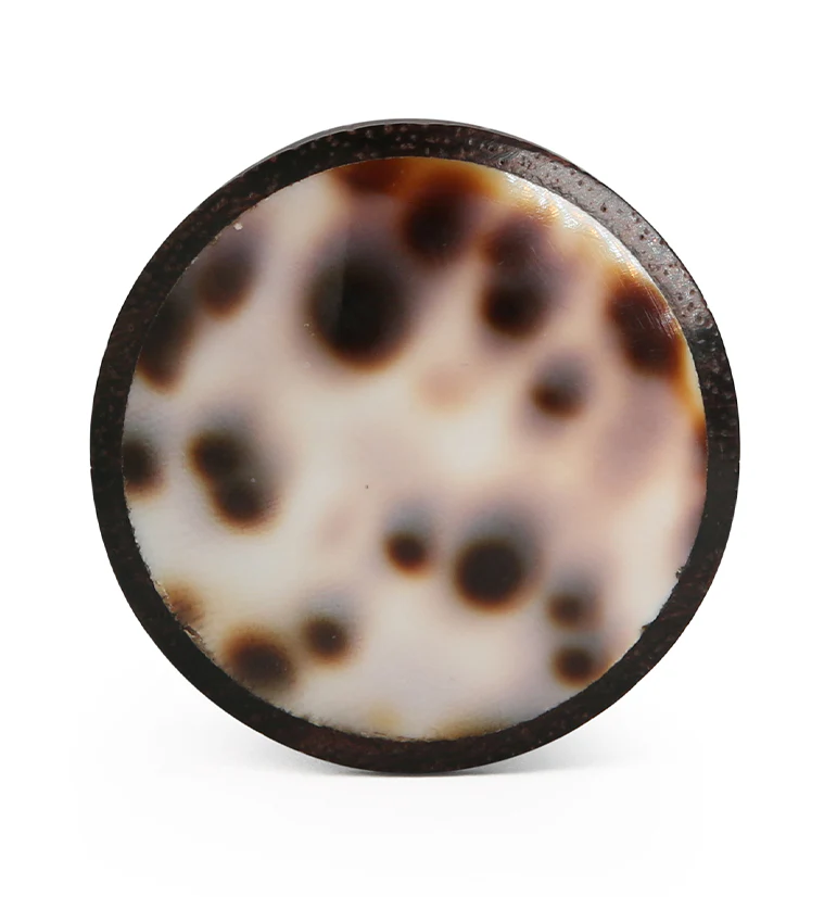 Leopard Shell Inlay Wooden Plugs - Mrs Treak