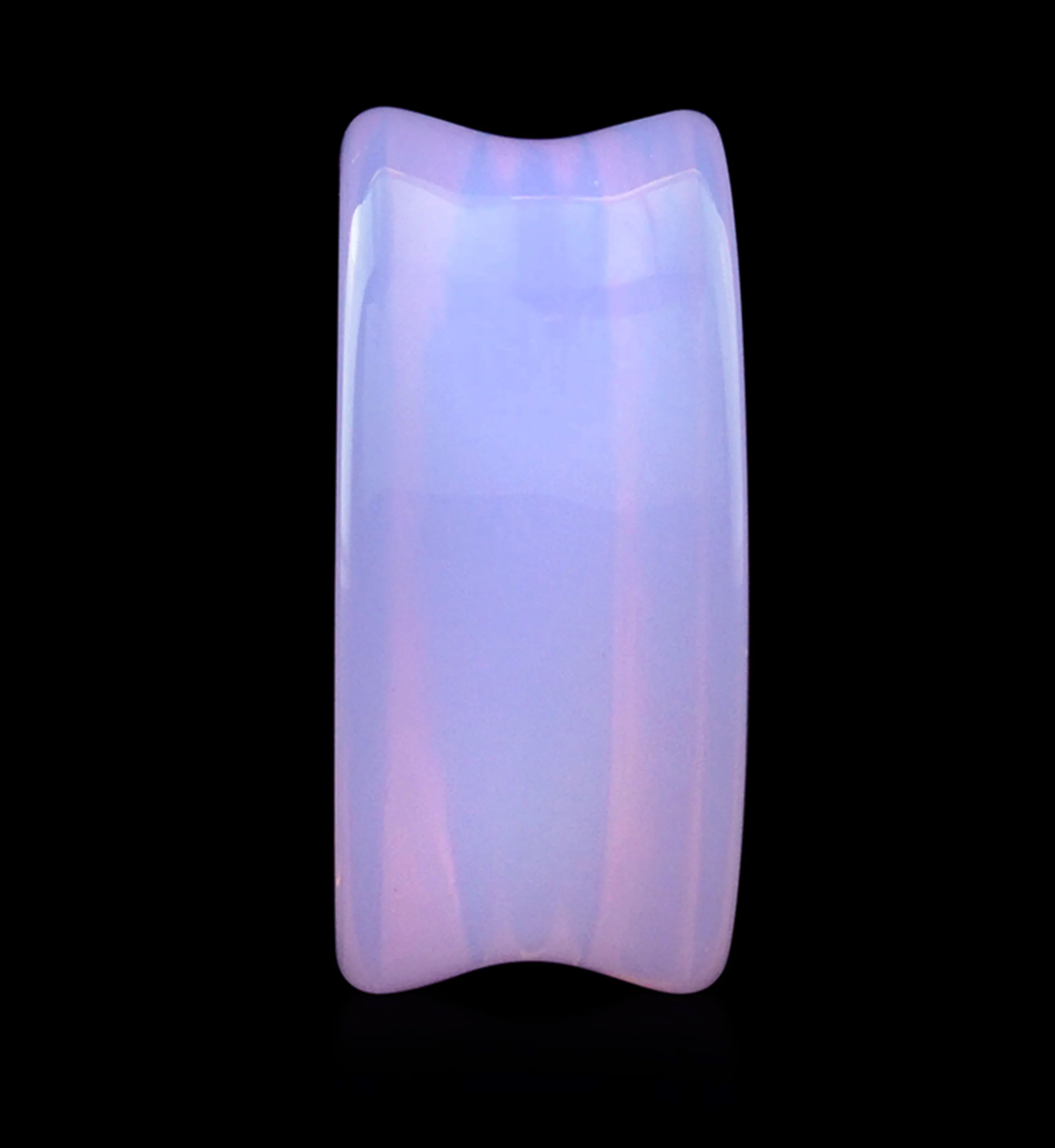 Lavender Opalite Glass Double Flare Plugs - Mrs Treak