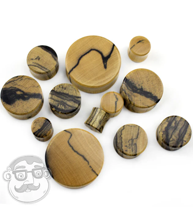 Black & White Ebony Wood Plugs - Mrs Treak
