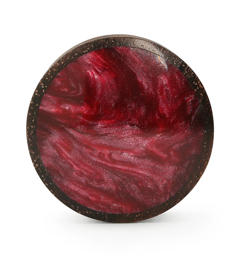 Sono Wood Plugs With Magenta Resin Inlay - Mrs Treak