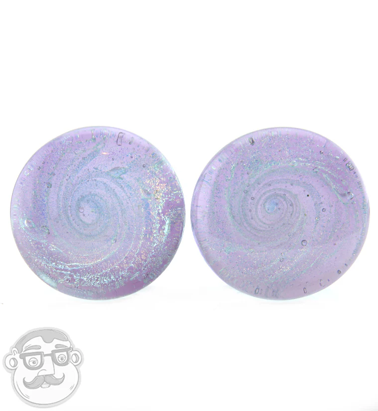 Purple Cosmic Spiral Glass Plugs - Mrs Treak