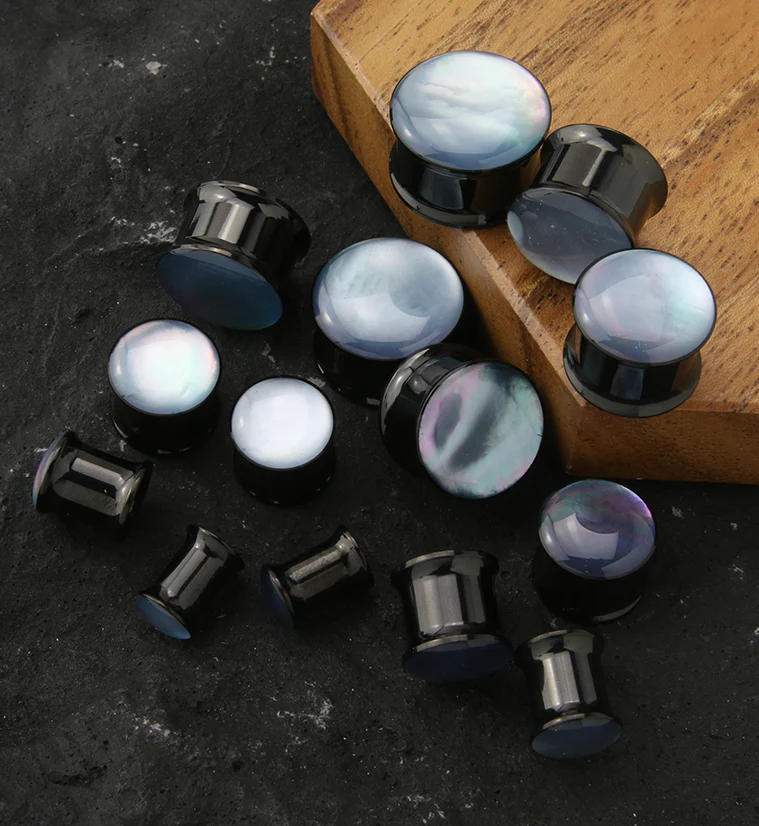 Black PVD Prism Stainless Steel Double Flare Tunnel Plugs - Mrs Treak