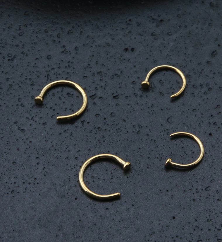 24kt Gold PVD Titanium Nose Hoop Ring - Mrs Treak
