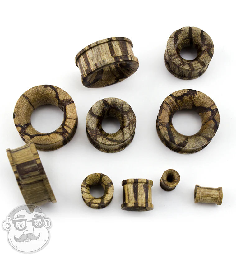 Batik Wood Concave Tunnel Plugs - Mrs Treak