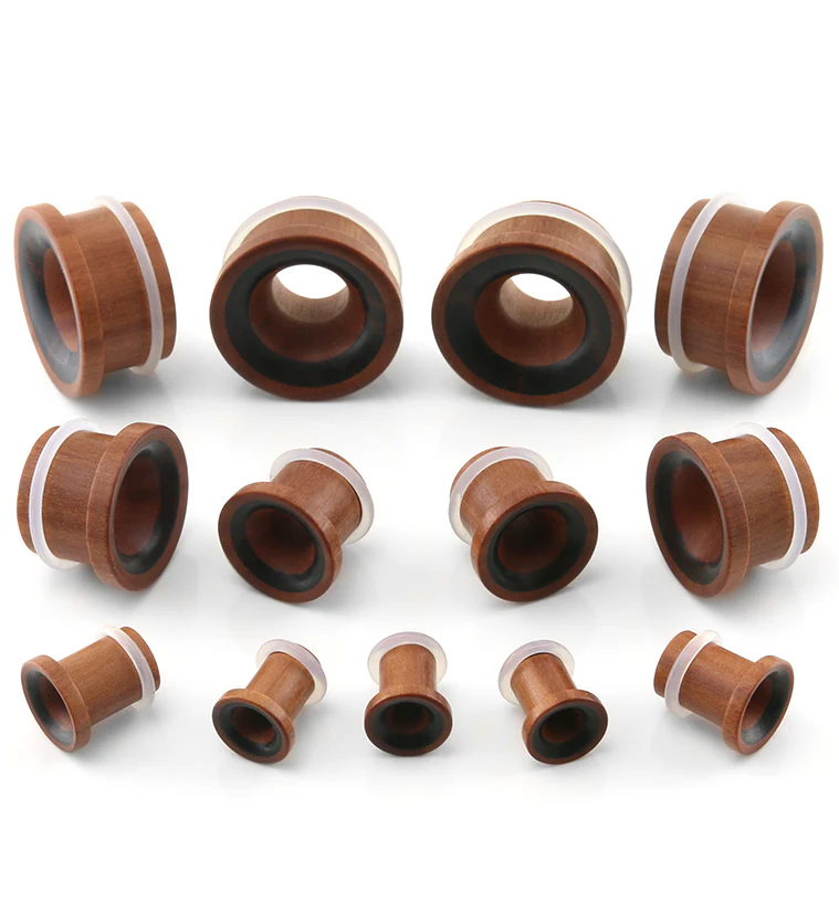 Single Flare Saba Wood Tunnels with Sono Inlay - Mrs Treak