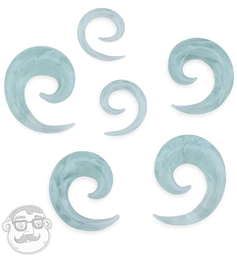 Mint Swirl Glass Spirals - Mrs Treak