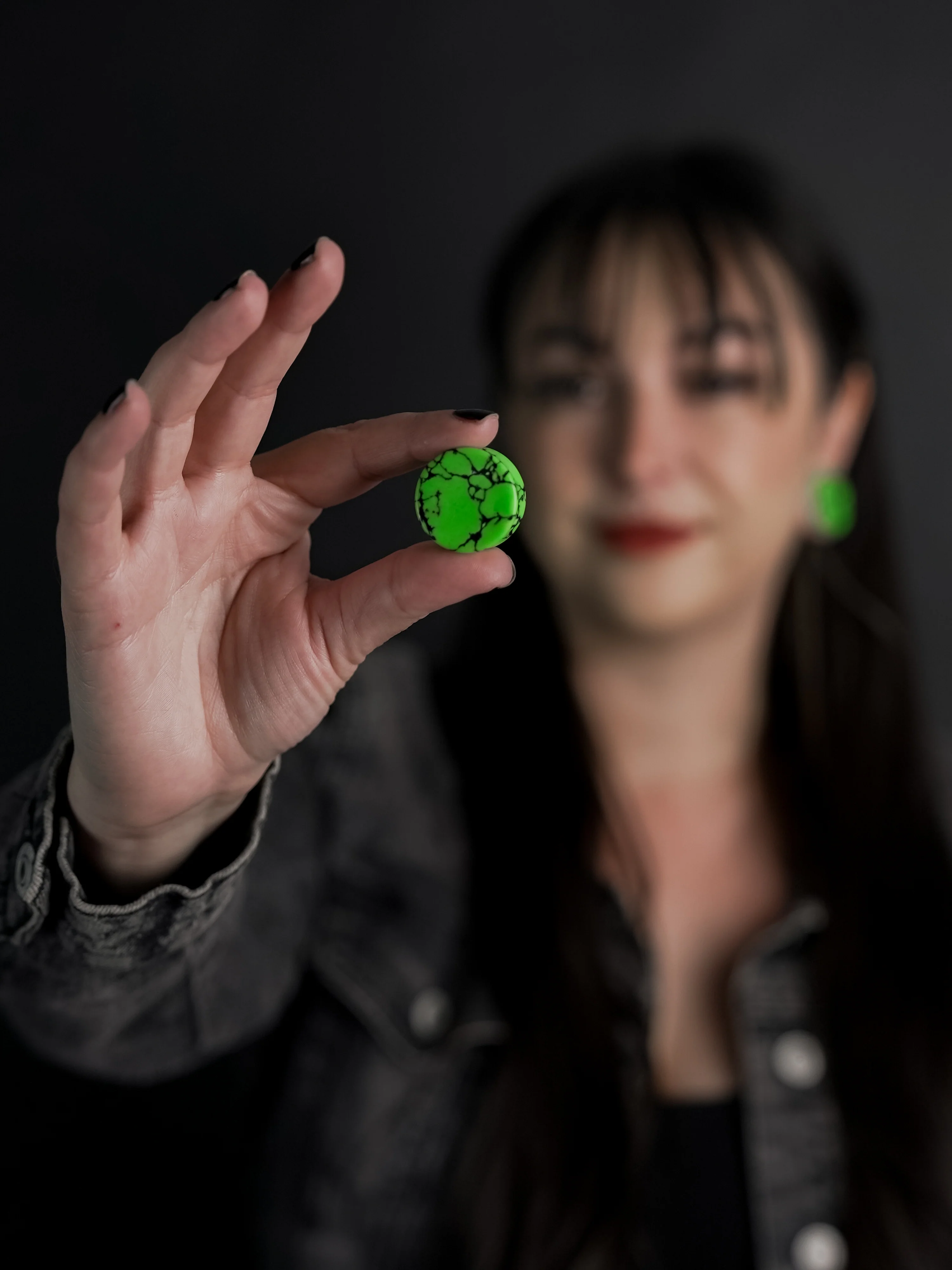 Green And Black Howlite Stone Plugs - Mrs Treak