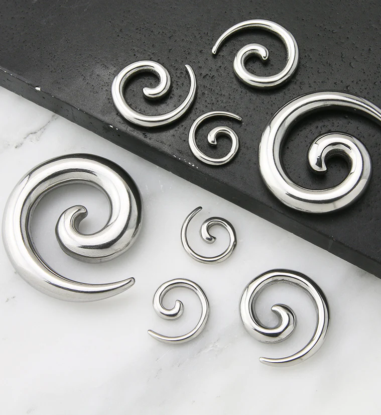 316L Stainless Steel Spirals Plugs - Mrs Treak