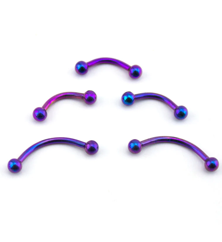 Blurple Titanium Internally Threaded Curved Barbell - Mrs Treak